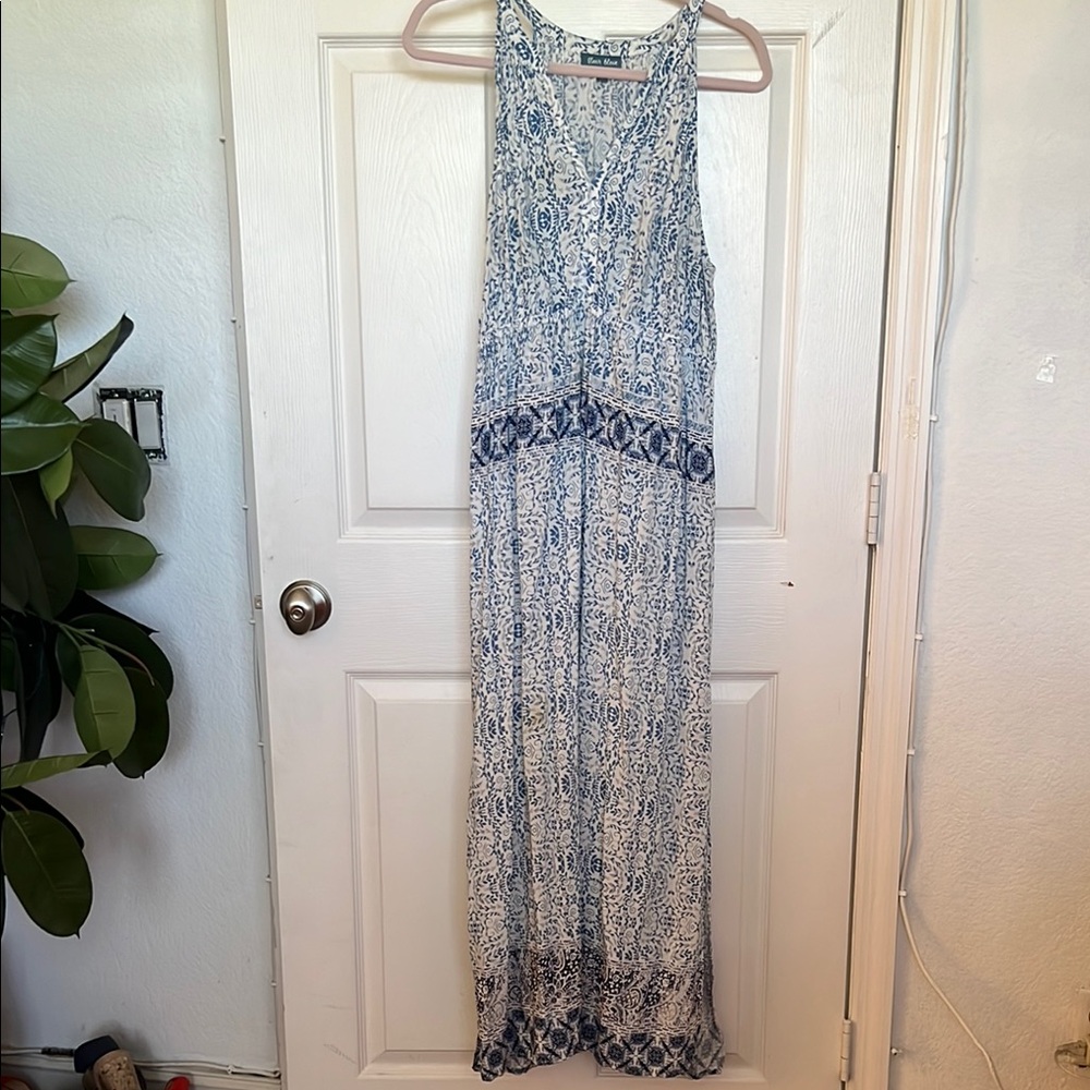 Blue Patterned Maxi Dress